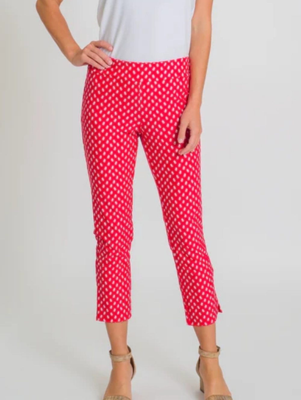 Jude Connally Lucia Cropped Pants Foulard Red XL - Picture 2 of 10